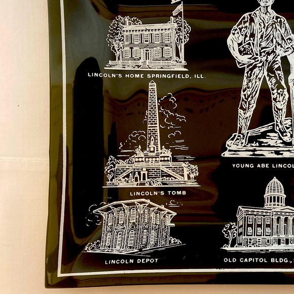 RARE Glass Lincoln Historical Commemorative Decorative Plate 9x7” Gorgeous! - Picture 5 of 15